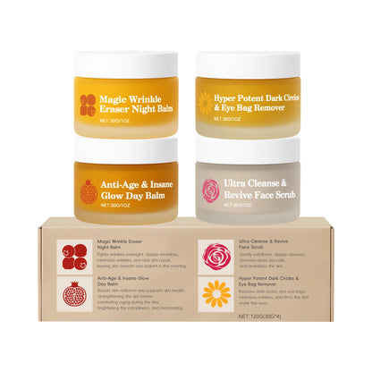 Night Day Cream for Face - Wrinkle Remover Instant Anti Dark Circles and Eye Bags Professional Facial Scrub for Glowing Skin 30g