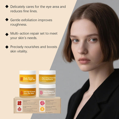 Night Day Cream for Face - Wrinkle Remover Instant Anti Dark Circles and Eye Bags Professional Facial Scrub for Glowing Skin 30g